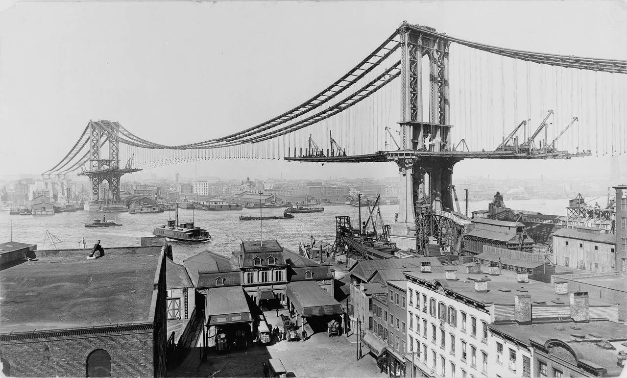 suspension bridge, manhattan bridge, construction-67476.jpg